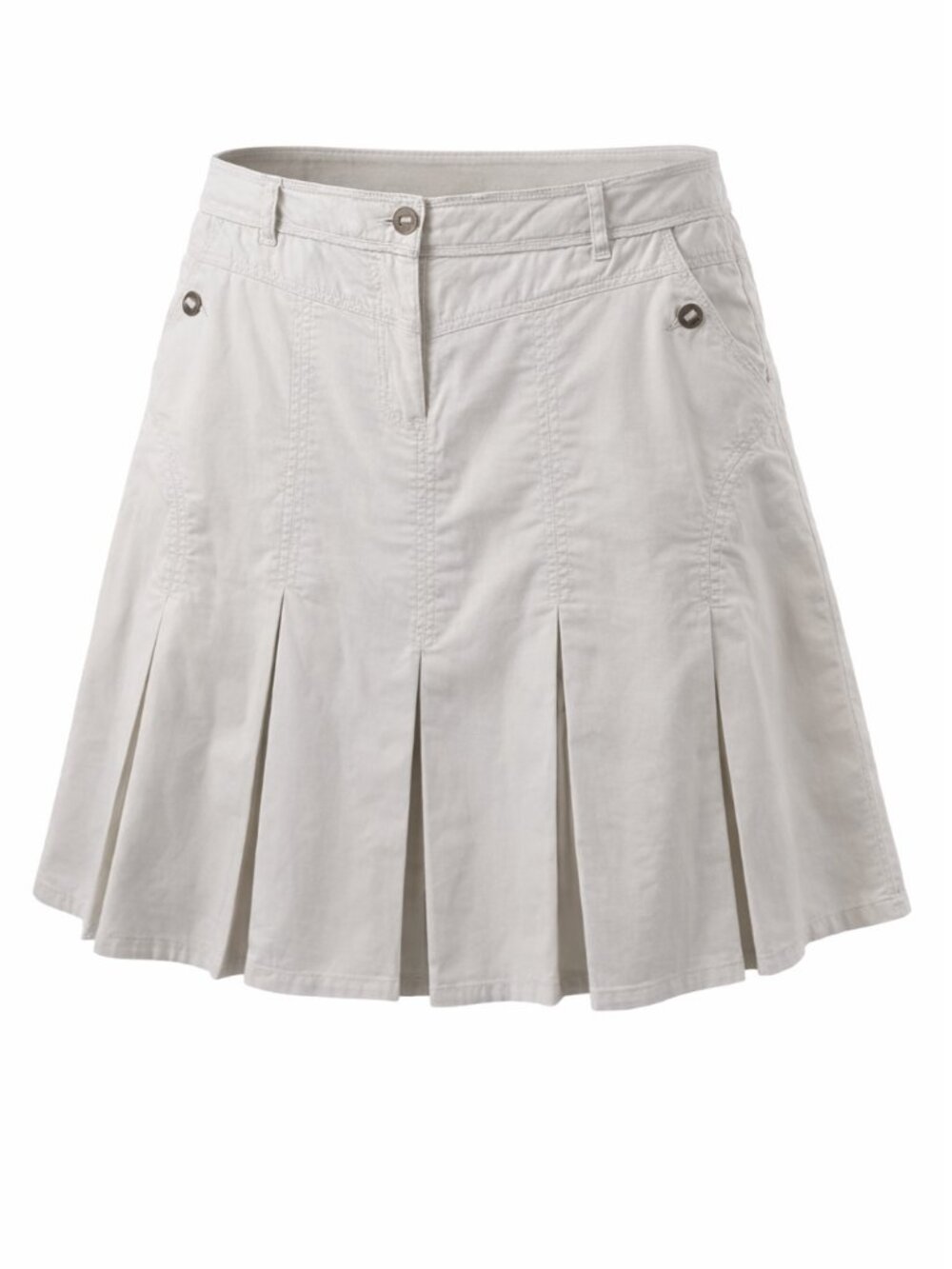 Jessica Pleated Cotton Blend A-line Skirt